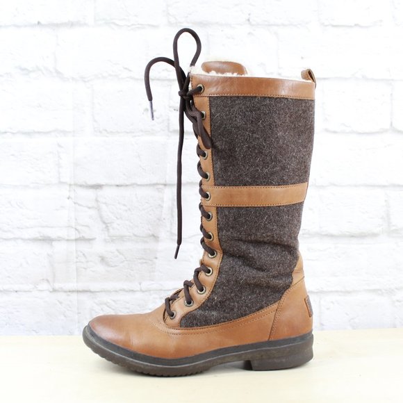 UGG Shoes - UGG Australia Elvia Waterproof Leather Wool Boots
